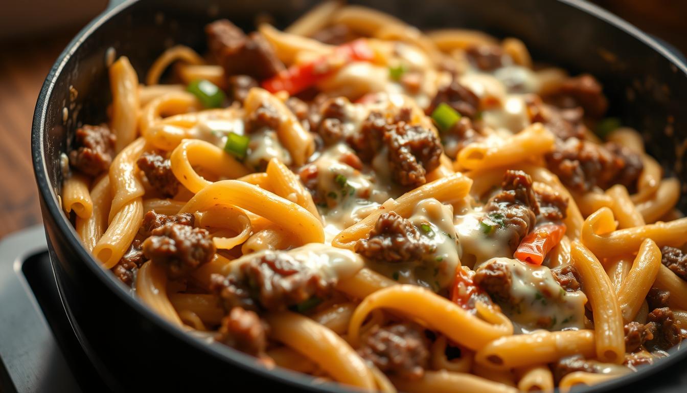 One-Pan Philly Cheesesteak Pasta: A Quick & Easy Dinner Idea